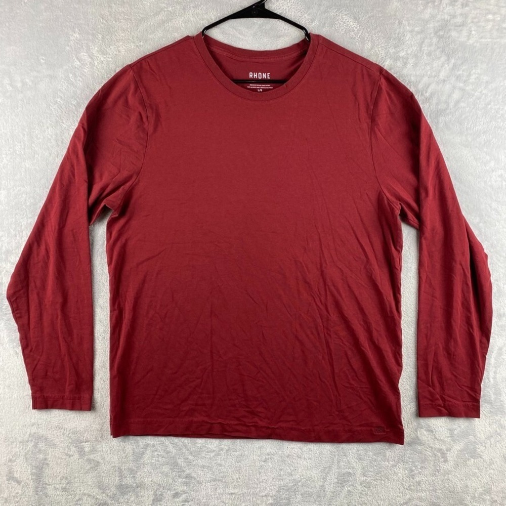 Rhone Shirt Mens Large Red T Shirt Crewneck Tee Performance Gym Training
